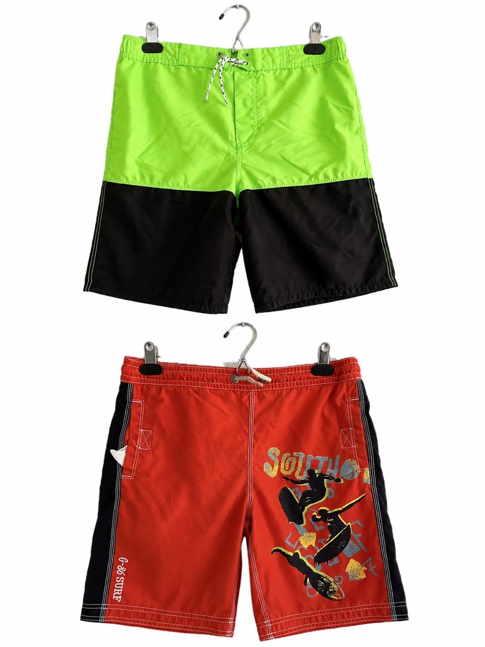 Old Navy / GAP Kids Drawstring Swim Board Shorts Bright Orange & Neon Green XXL